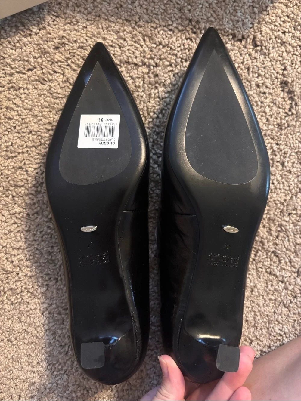 Tony Bianco Black Pointed Leather Heels NWT 8.5